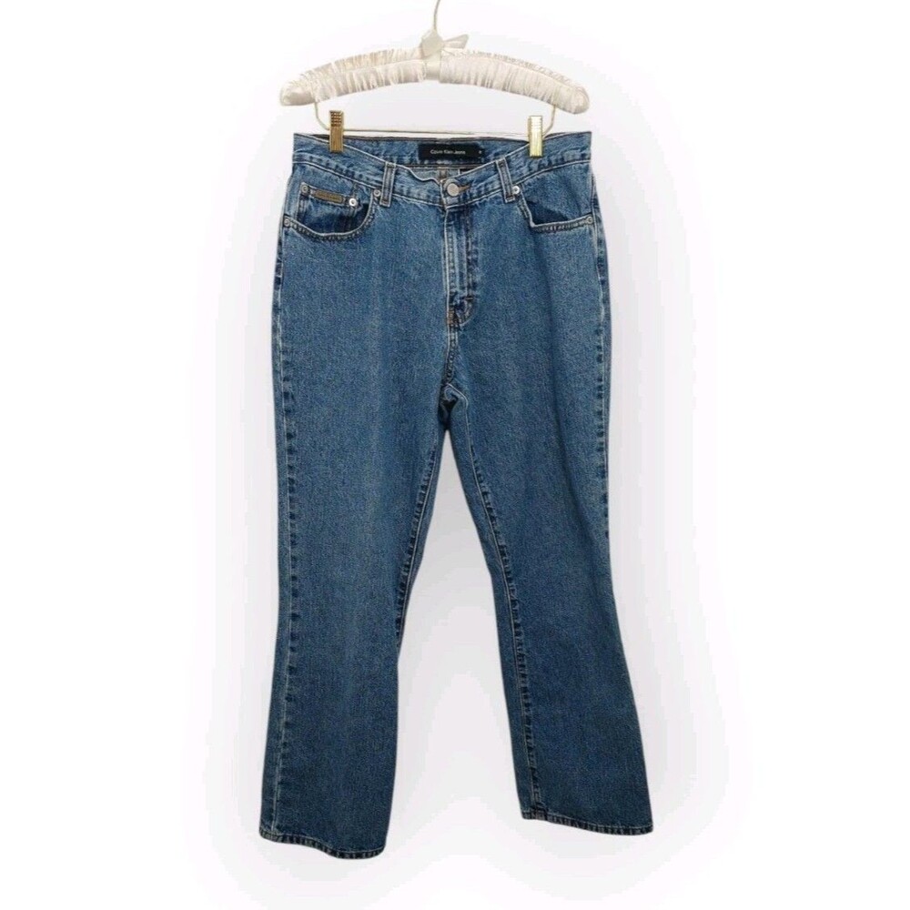 Calvin Klein Women's Size 12 Jeans Bootcut Double Stone Wash Heel Drag